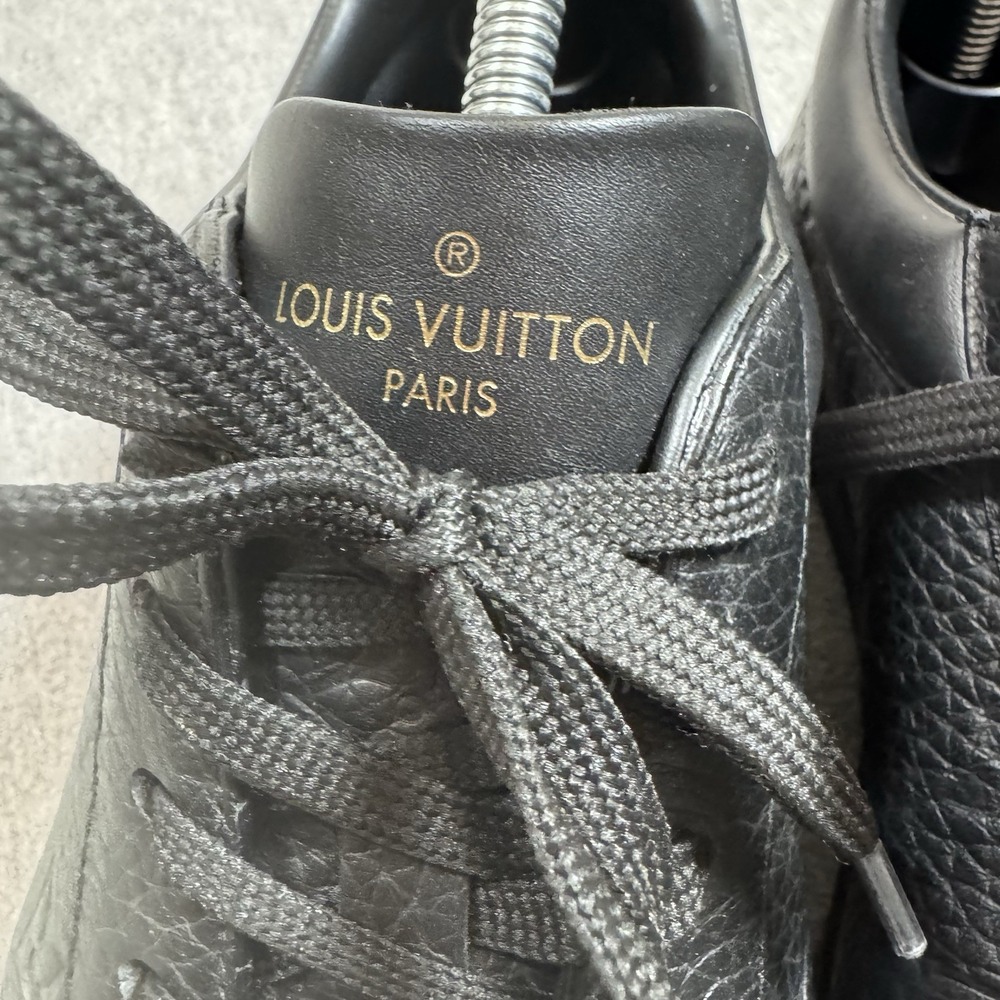 LOUIS VUITTON Luxembourg Monogram Shoes Black Mens Size US 9.5 Sneakers - Picture 9 of 16